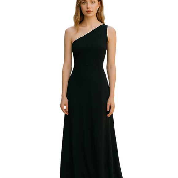 Sachin + Babi One Shoulder Chelsea Gown Dress Black 4 Small - Picture 1 of 9